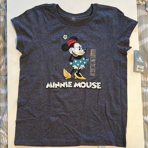 Disney Blue Minnie Mouse Graphic Short Sleeve Tee